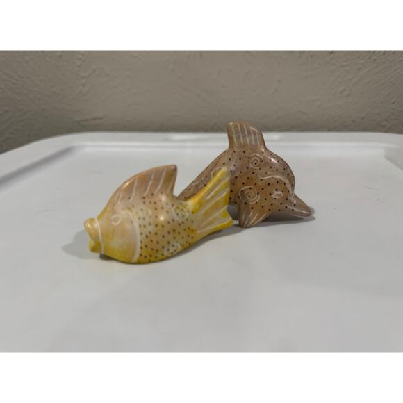 Soapstone Hand Carved Fish Dolphin - Picture 5 of 9